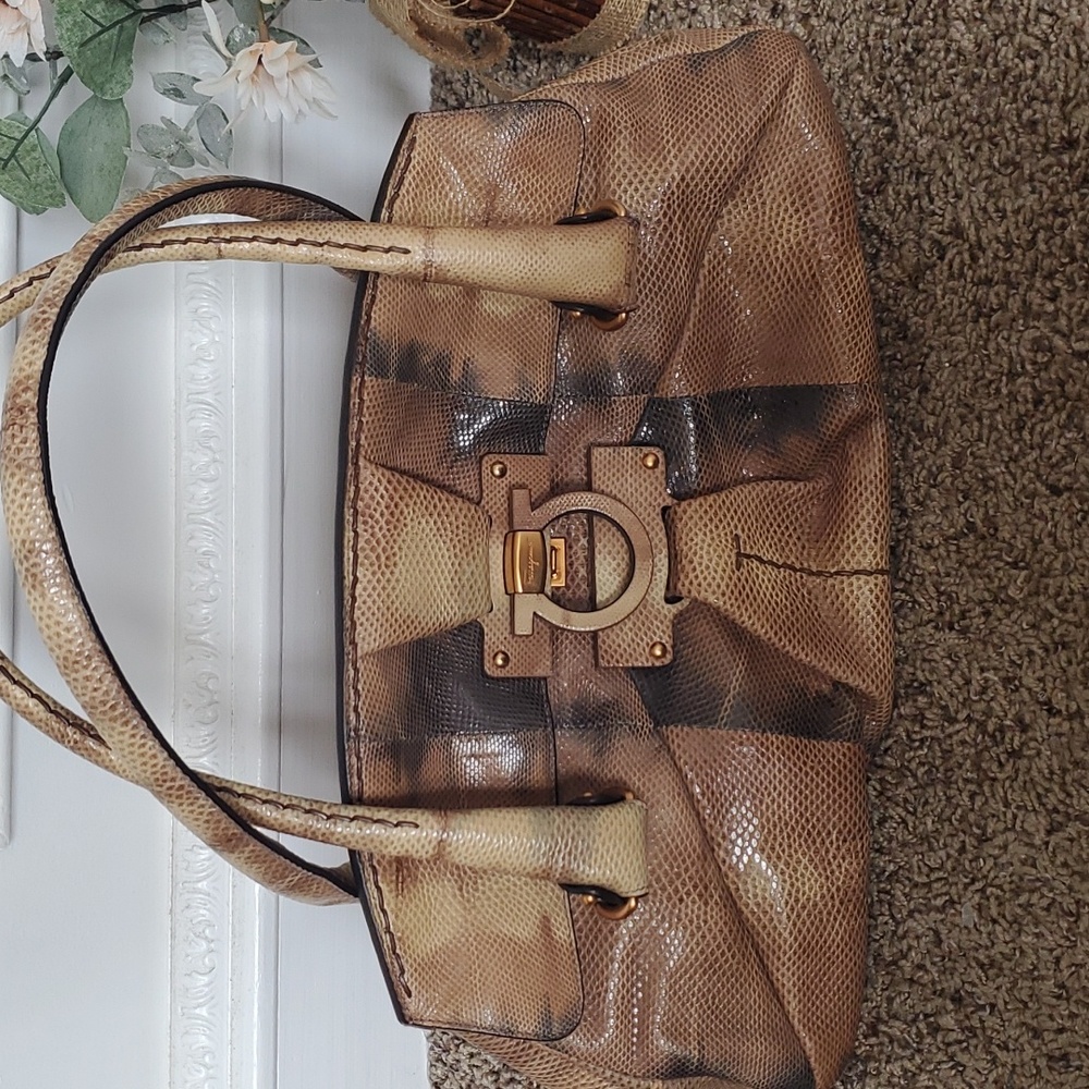 Rare Python Salvatore Ferragamo Handbag - Picture 2 of 12